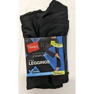 Hanes Constant Comfort Color Black Size M Yoga Leggings    (1476)